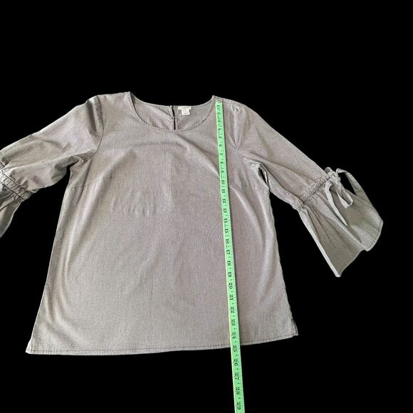 J Crew Women's Black and White Plaid Blouse Top SZ/ M - Picture 9 of 16